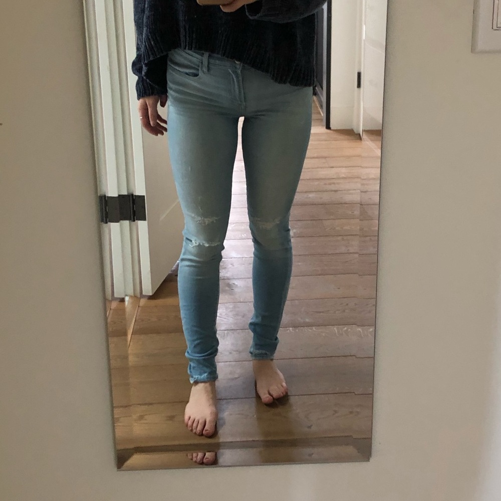 High-waisted light wash jeans !!!